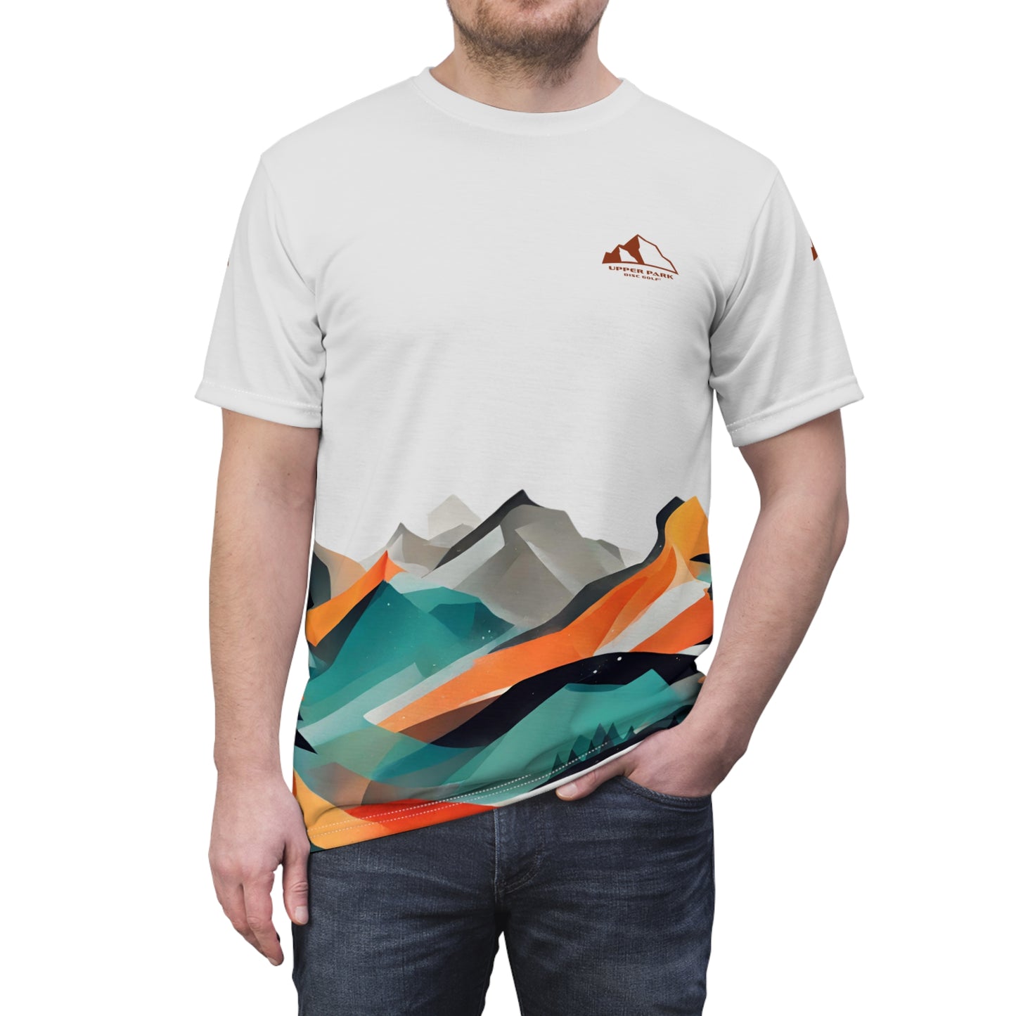 Team "Mountains & Trees Abstract" Unisex Microfiber Jersey -front
