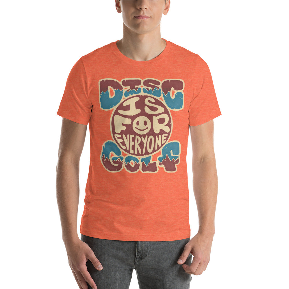 Disc Golf is for Everyone Groovy t-shirt - orange