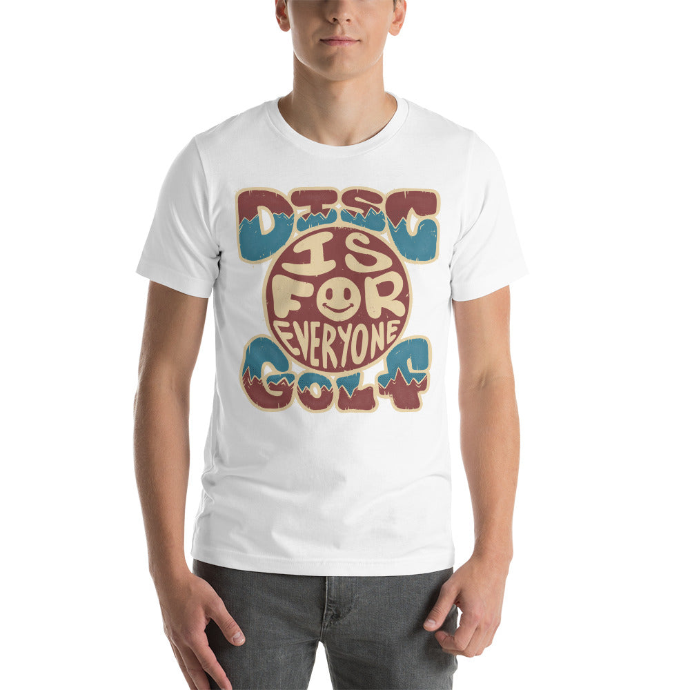 Disc Golf is for Everyone Groovy t-shirt - white