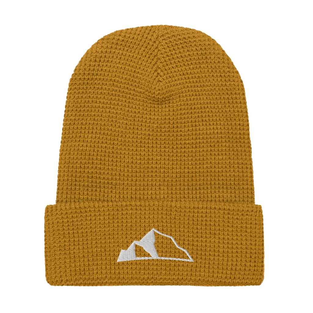Mountain Logo Waffle beanie camel