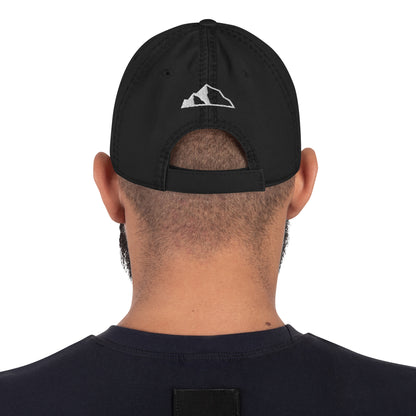 Distressed Dad Hat w front and back logo black back