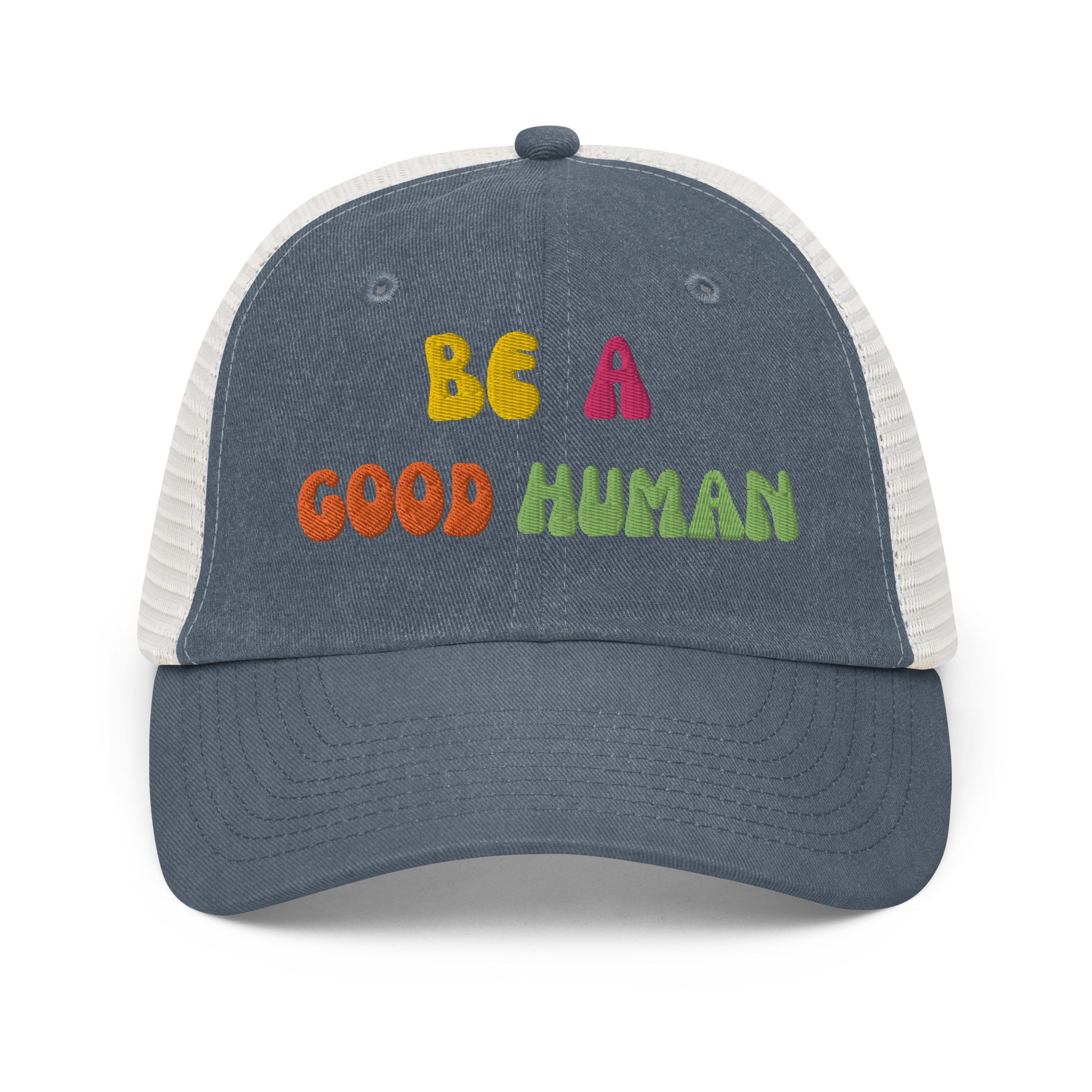 Be a good human hat - navy/stone