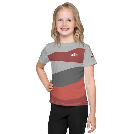 "Mountain Stripes" Kids crew neck t-shirt front