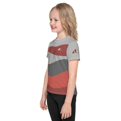 "Mountain Stripes" Kids crew neck t-shirt side