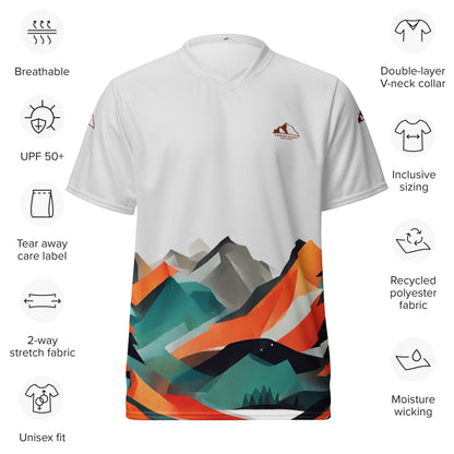Mountains & Trees Recycled Unisex Sports Jersey