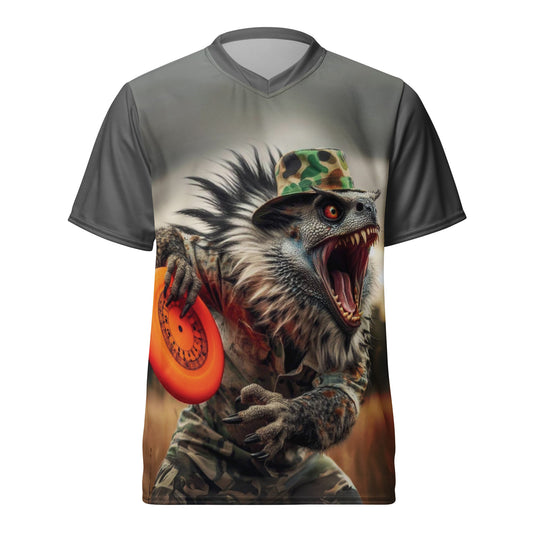 Disc Monster Recycled Unisex Sports Jersey front