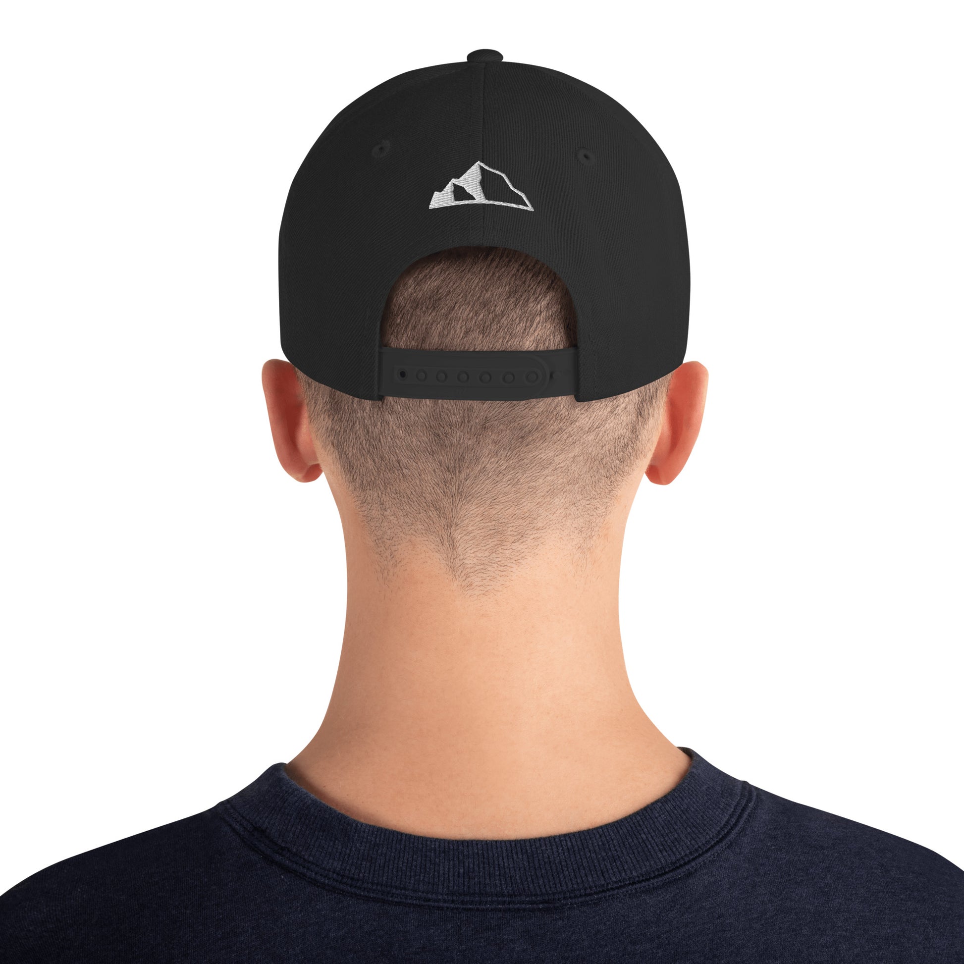 Snapback Hat w front and back logo black back