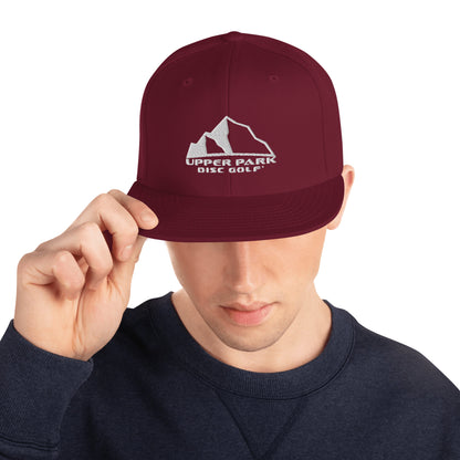 Snapback Hat w front and back logo cranberry
