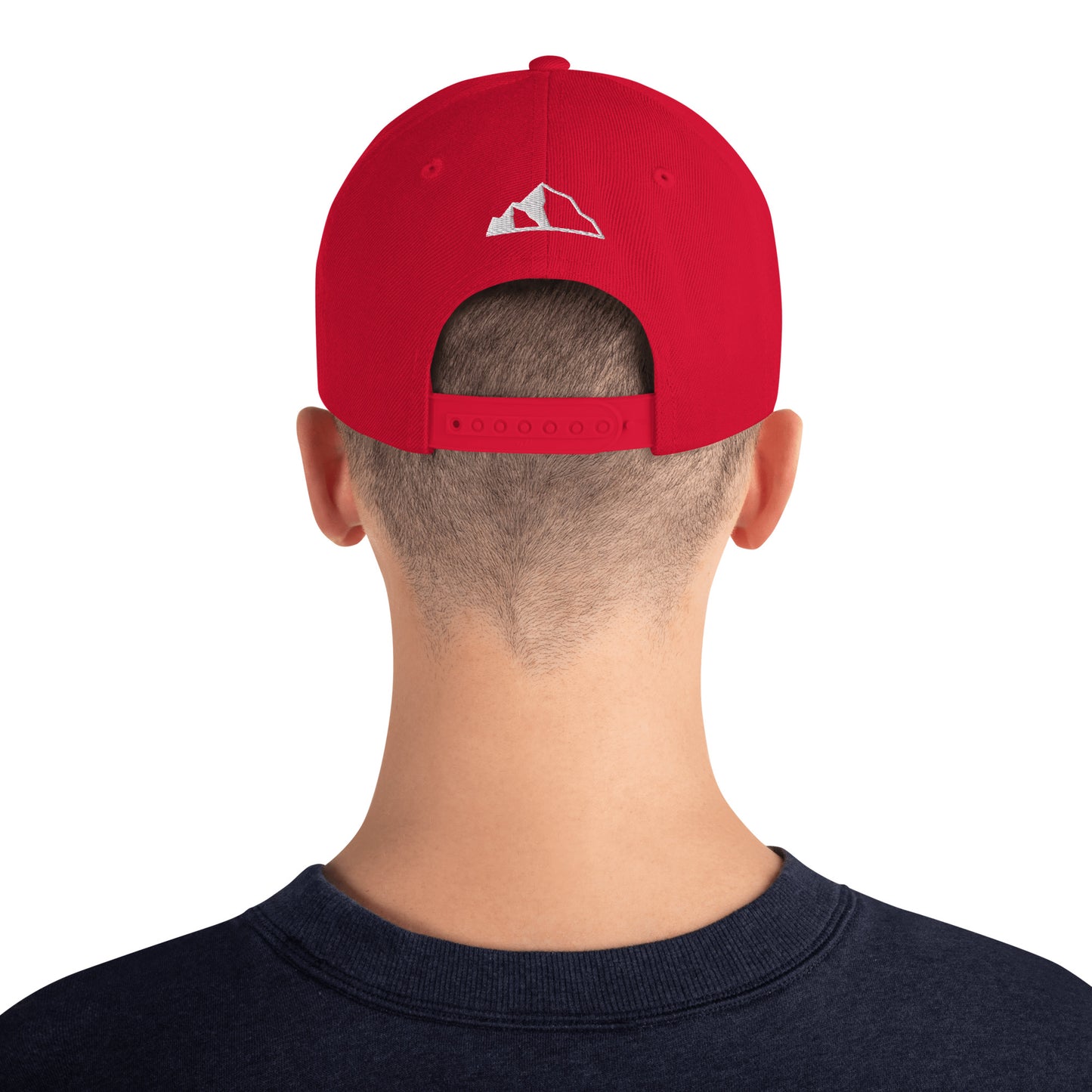 Snapback Hat w front and back logo red back