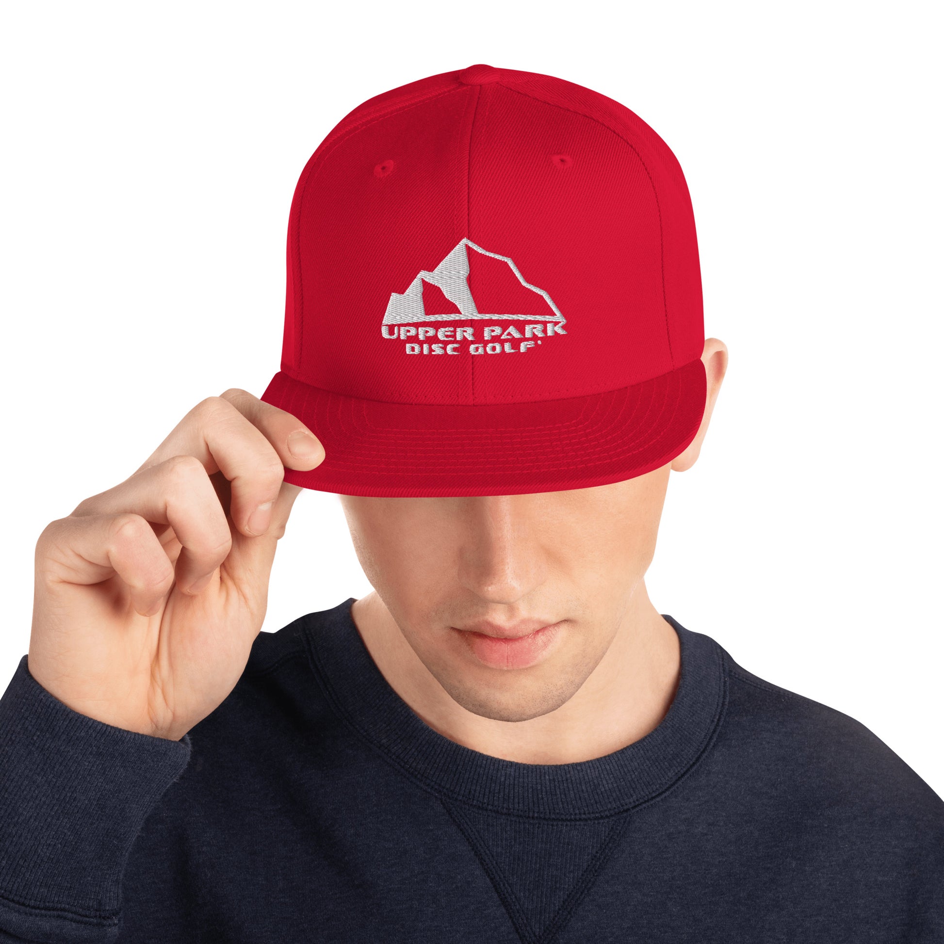 Snapback Hat w front and back logo red