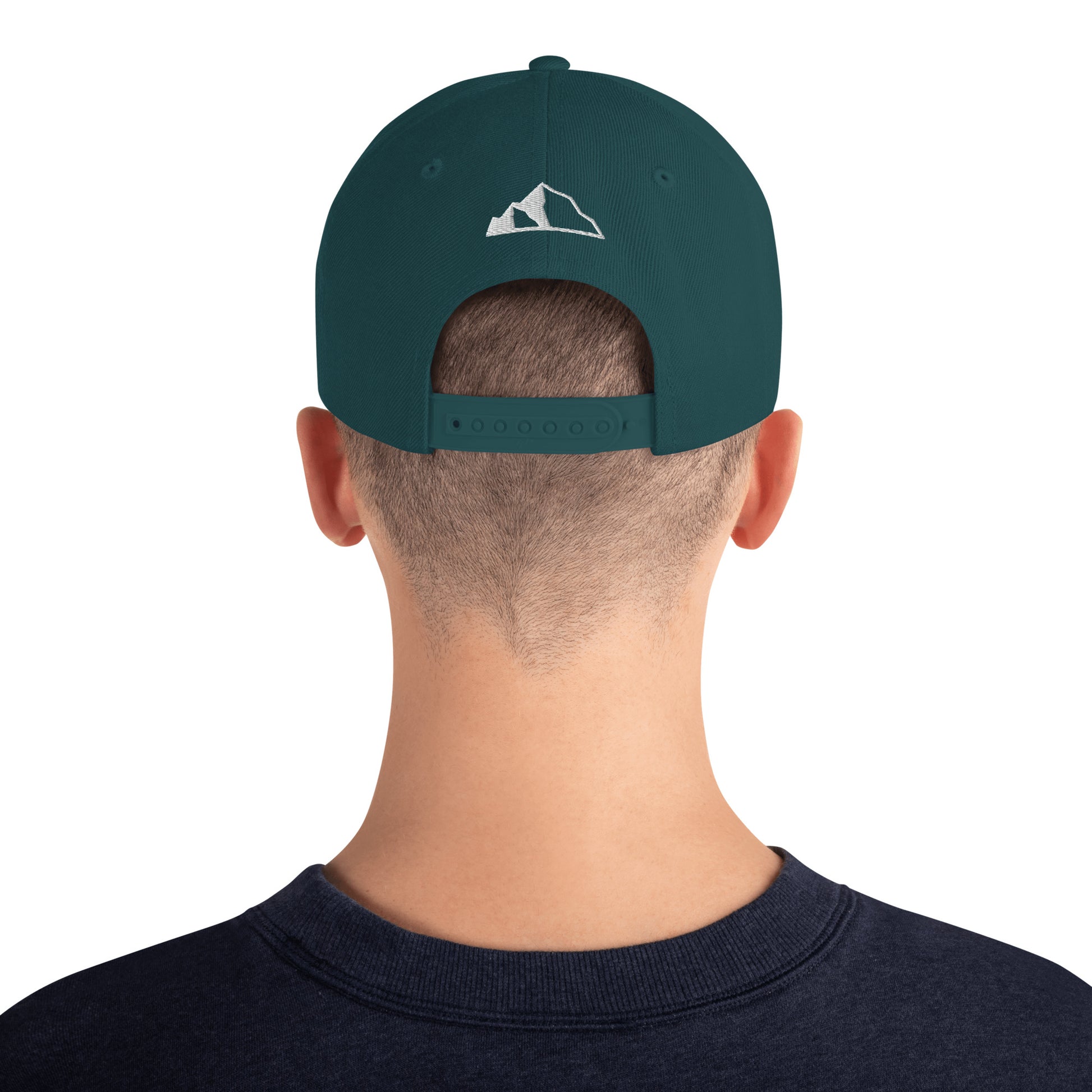 Snapback Hat w front and back logo green back