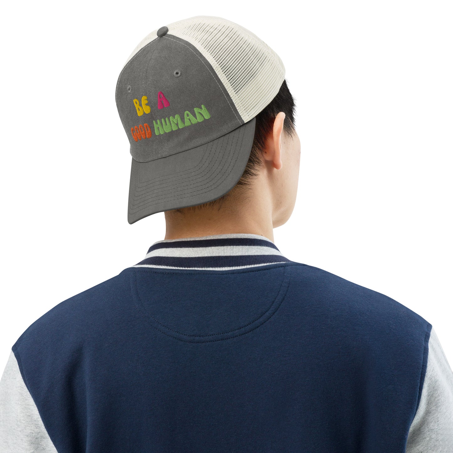 Be a good human hat - black - stone