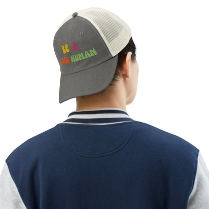 Be a good human hat - black - stone