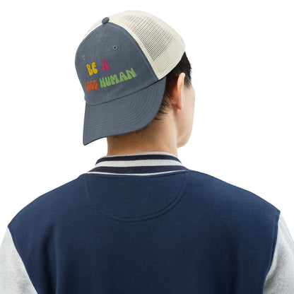 Be a good human hat - navy - stone