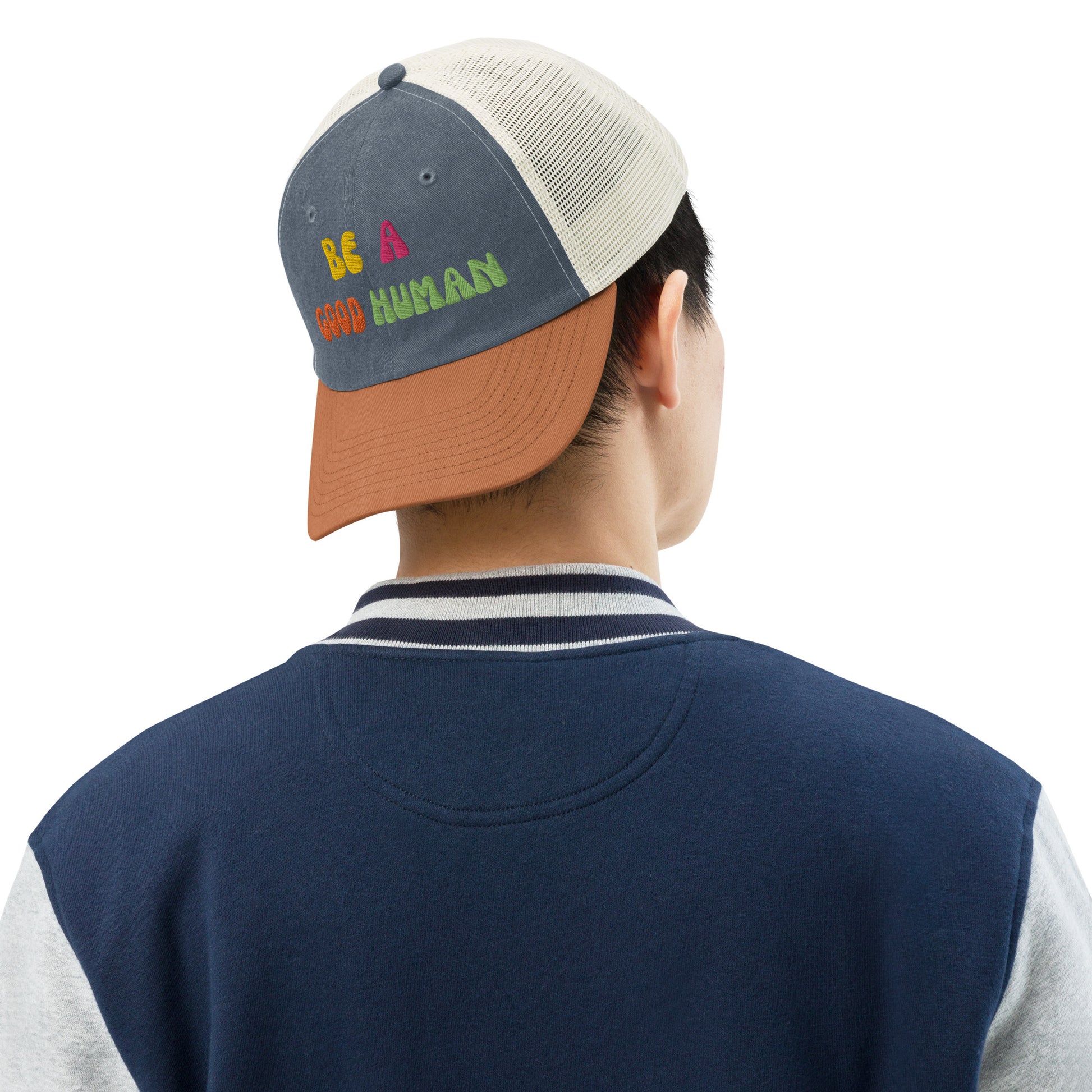 Be a good human hat - navy - texas - stone
