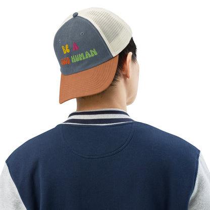 Be a good human hat - navy - texas - stone