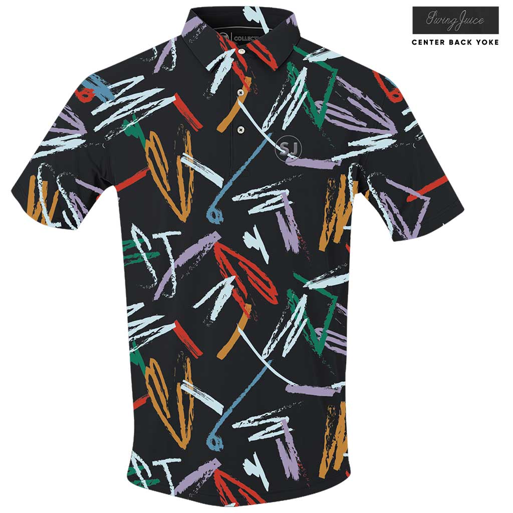 Short Sleeve Men's Performance Polo - Strokes black