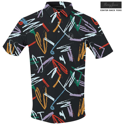 Short Sleeve Men's Performance Polo - Strokes black