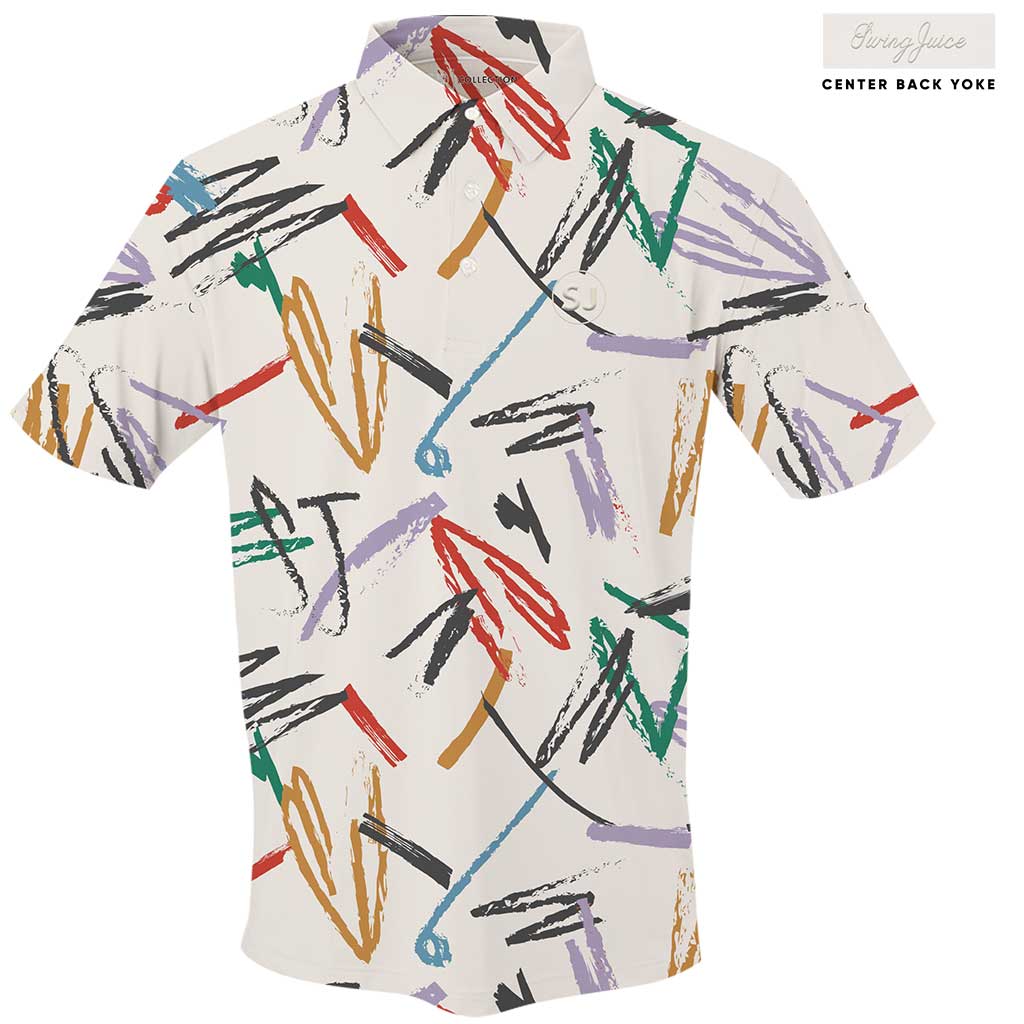 Short Sleeve Men's Performance Polo - Strokes white