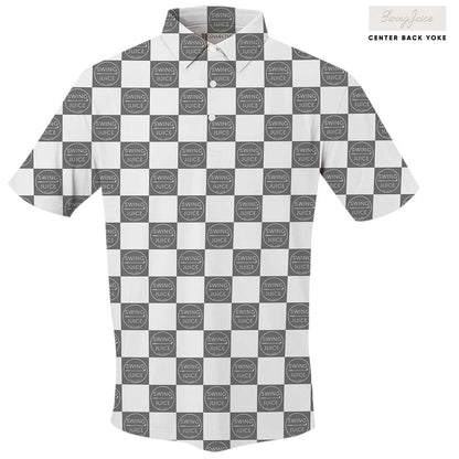 Short Sleeve Men's Checkerboard Performance Polo gray