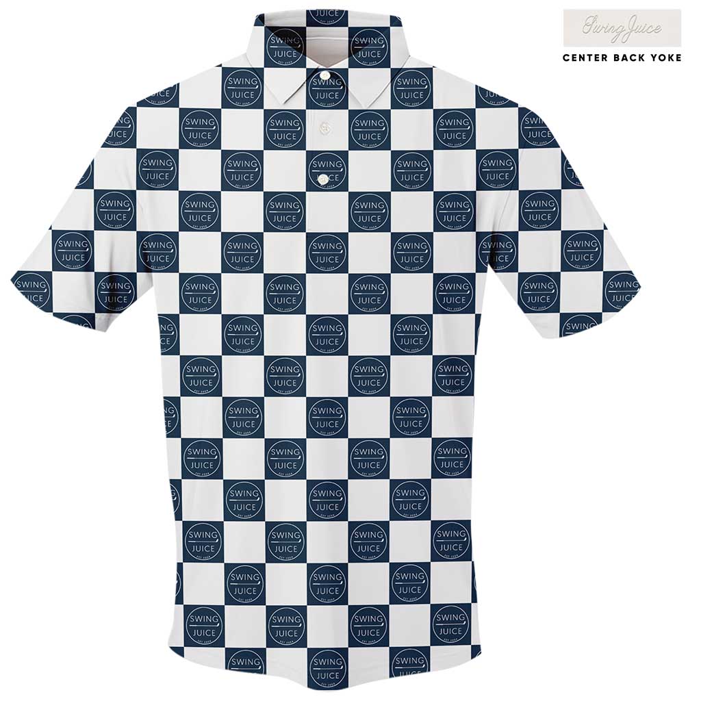 Short Sleeve Men's Checkerboard Performance Polo