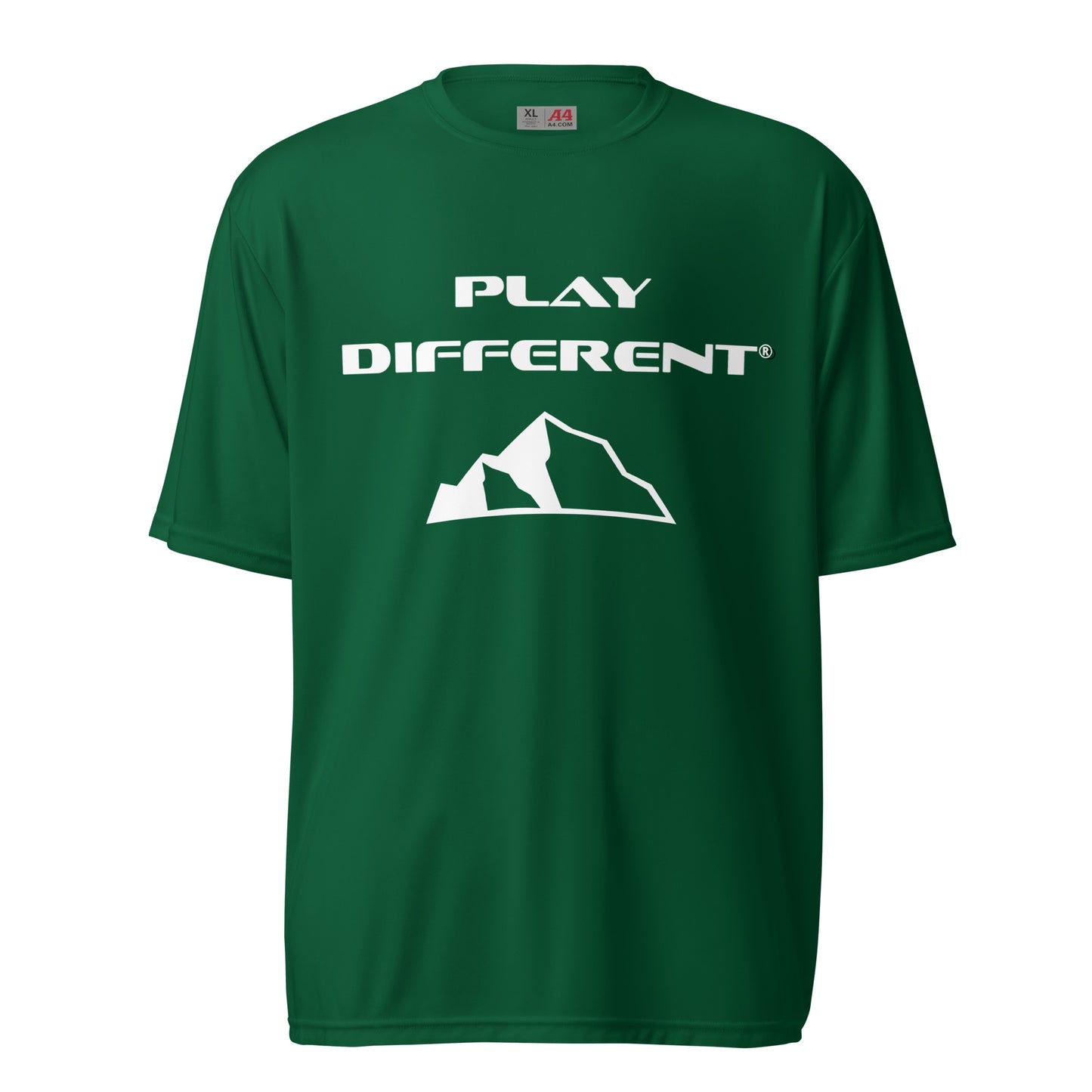 Play Different® Unisex performance crew neck t-shirt forest green