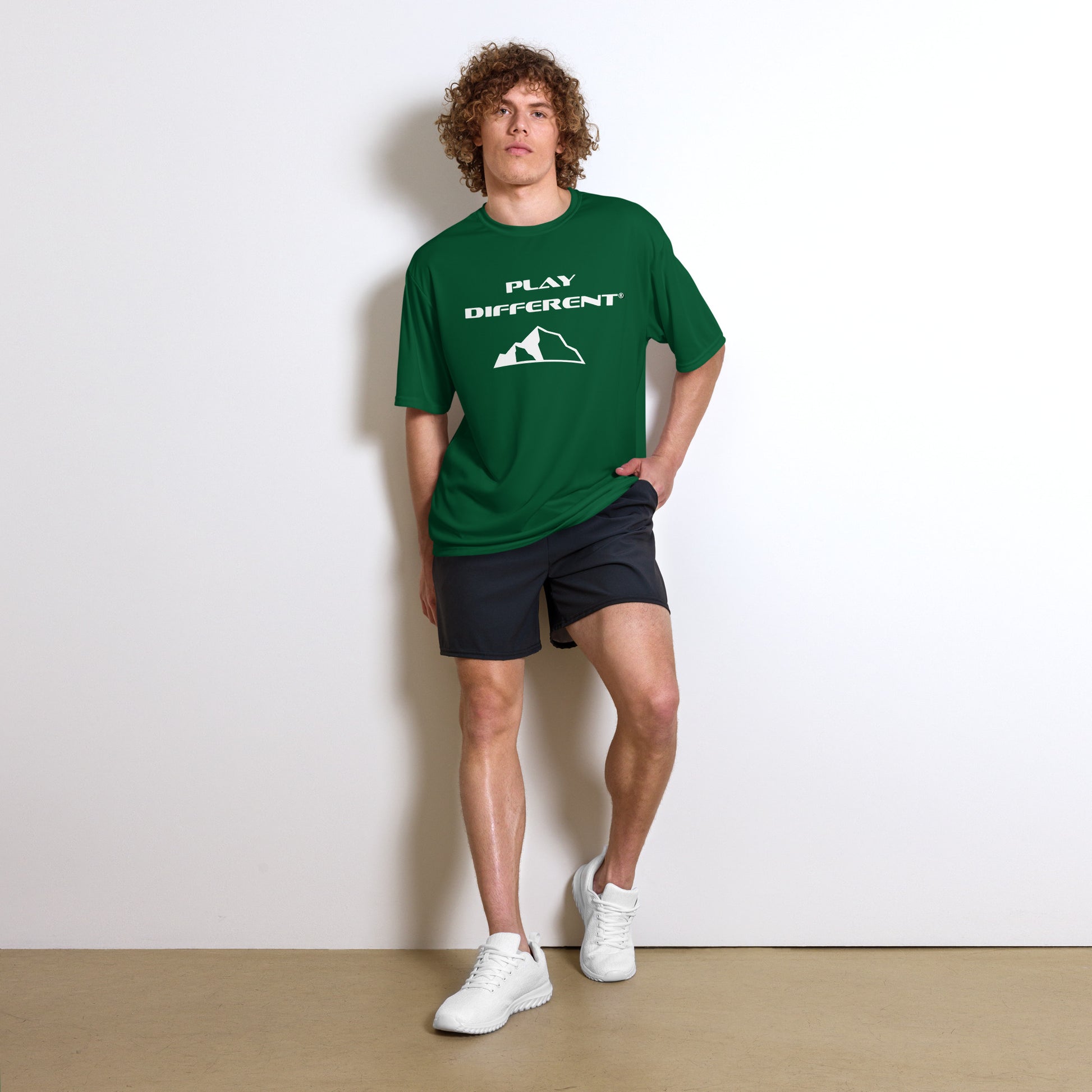 Play Different® Unisex performance crew neck t-shirt - forest green