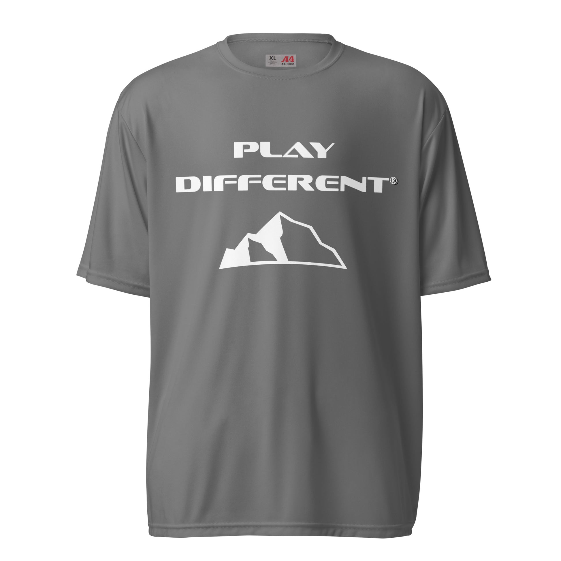 Play Different® Unisex performance crew neck t-shirt graphite