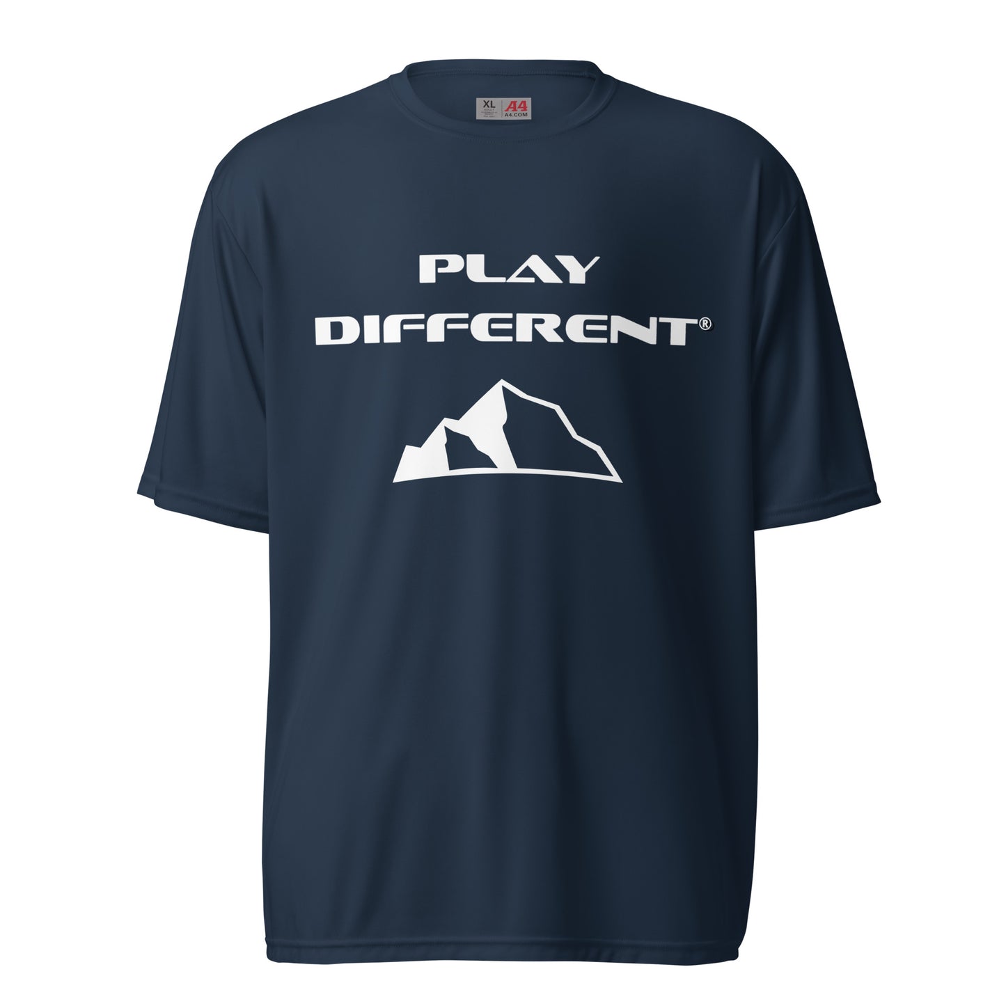Play Different® Unisex performance crew neck t-shirt navy