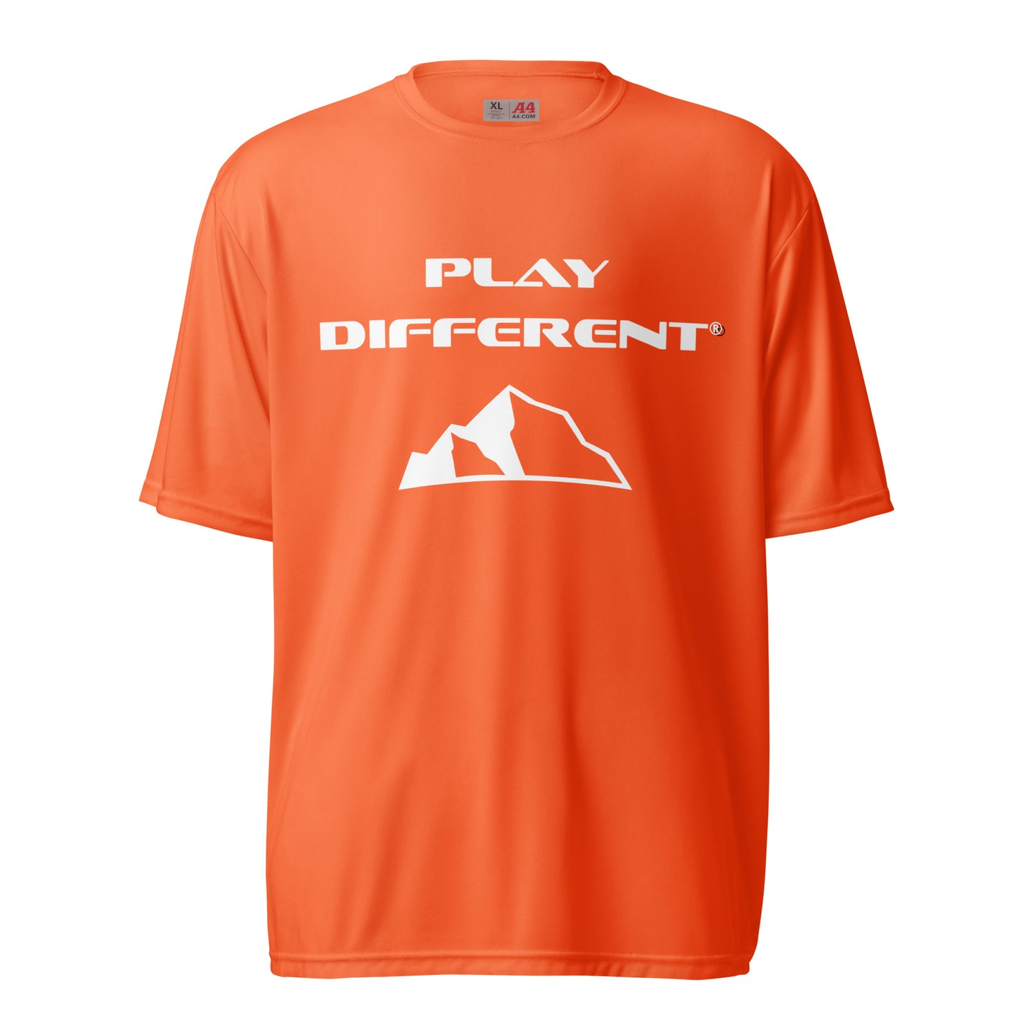Play Different® Unisex performance crew neck t-shirt safety orange