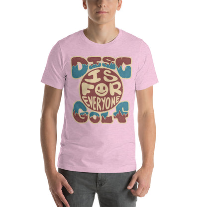 Disc Golf is for Everyone Groovy t-shirt - heather lilac