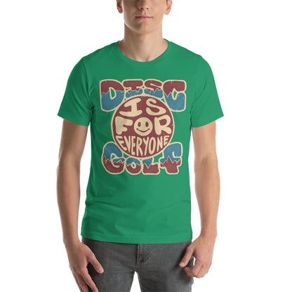 Disc Golf is for Everyone Groovy t-shirt - kelly