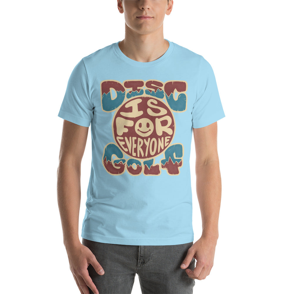 Disc Golf is for Everyone Groovy t-shirt - ocean