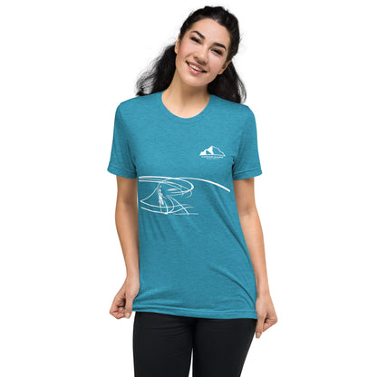 Flight path short sleeve tri-blend t-shirt w logo