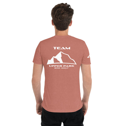 Team Upper Park Disc Golf® Short sleeve t-shirt w front, back, and sleeve logo