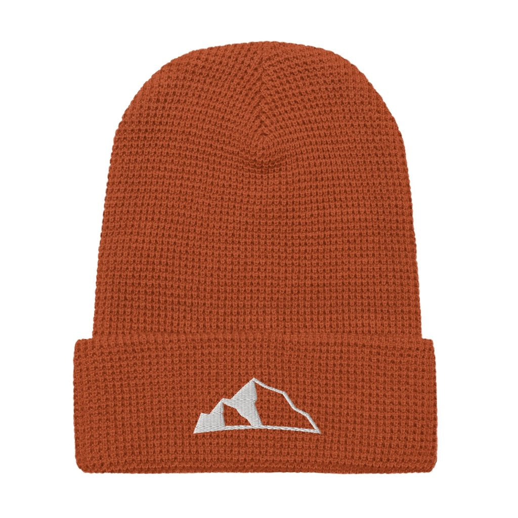 Mountain Logo Waffle beanie rust