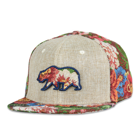 Removable Bear Vintage Bouquet Tan Fitted Hat